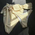 Sarongi Bandeau Strapless Kortsutatud Bikiinid Naiste Ujumisriided Naiste Ujumiskost&uuml;&uuml;m Kolmeosalised Bikiinid Ujuja Ujumiskost&uuml;&uuml;m S oranž
