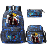 3 tk/komplekt Anime One Piece kott Suure mahutavusega Unisex seljakott &otilde;lakotiga, pliiatsikott, &otilde;pilase tarbed t&uuml;drukule, poisile, &otilde;pilase igap&auml;evane vaba aja seljakott