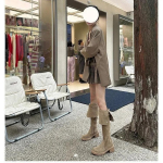 mood Talvine &Uuml;le p&otilde;lve k&otilde;rged saapad Mood pikad saapad Kingad Naiste mugavus ruudukontsaga naiste jalatsid 2024 35 aprikoosi