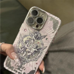 Keskaegne Retro Cupid telefoni&uuml;mbris iPhone'ile 15 14 13 12 11 Pro Max Korea Glitter Case Stiilne esteetika P&otilde;rutuskindel pehme kate iPhone 13 Pro Max