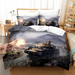 Tanki tekikottide komplekt, s&otilde;jateemaline lohukate lastele poistele, teismelistele meestele, sisekujundusega pol&uuml;estrist voodikate padjap&uuml;&uuml;riga 140x210cm 2pcs