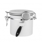 1 komplekt 1200/1500/1800 ml roostevabast terasest suletud purk, &uuml;hesuunaline Co2 ventiil, praktiline kohv, &otilde;hukindel, kaanega teelehed 1200ml valge