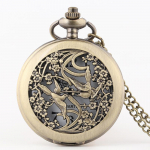 Dragon Phoenix taskukell vabaaja pronksist &otilde;&otilde;nsa korpusega kaelakee ripats kvartsist araabia numbritega &uuml;mmargune kell pronksi