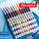 12 tk &uuml;li&otilde;pilase neutraalset sirget vedelat t&uuml;&uuml;pi pastapliiatsit 0,5 mm must sinine punane kirjutusvahendid 12pcs punane