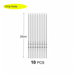 Roostevabast terasest grillvardad korduvkasutatavad grillvardad, &scaron;a&scaron;likkebab, BBQ telkimine lamedad kahvlid Vidinad k&ouml;&ouml;gitarvikud t&ouml;&ouml;riistad 28cm-10pcs valge