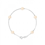 PERLINEA &ndash; K&auml;ev&otilde;ru &ndash; 5 ehtsat &uuml;mmargust magevee kultiveeritud p&auml;rlit 6-7 mm naturaalne roosa &ndash; 925 h&otilde;be &ndash; naiste ehted