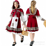 Halloweeni t&uuml;drukute keskaegse m&otilde;isa talut&uuml;druku cosplay kost&uuml;&uuml;mid kapuutsiga Punase ratsutaja rollim&auml;ng, maskeering S beež