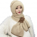 Talvine kudumism&uuml;tsi sall soe tuulekindel k&otilde;rvakaitse k&uuml;lma ilmaga &otilde;ues rattas&otilde;iduks naistele k&auml;sitsi valmistatud kootud nokam&uuml;tsiga m&uuml;ts kaela soojendav sall C