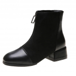 Mood Uued naiste seemisnahast saapad Saapad Naiste talv 2024 Naiste pahkluu papud &uuml;mmarguse ninaga Tahked saapad vabaajajalatsid Botas Mujer 35 must