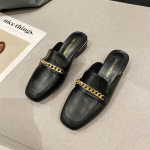 Mood suvine varvassussid Naine Paksud madalad kontsad Muulad t&auml;isnahast pl&auml;tud Naistele P&otilde;hjuslikud slaidid &otilde;uesjalatsid Naiste sandaalid 5 must