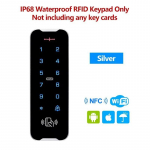 IP68 t&auml;ielikult veekindel RFID juurdep&auml;&auml;su juhtimisklaviatuur Metallkest 125KHz kaardilugeja Metallist puutetundlik kontroller Wiegand26/34 uksekell S50-ID