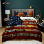 Rahvuslipp Tekikoti Komplekt King Suurus Loov Ameerika Lipu Voodipesukomplekt Teismelistele T&auml;iskasvanutele Mikrokiust &Uuml;hekohaline Kahekohaline Tekikott AU Single(140x210cm)