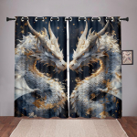 2 tk 3D Maagiline Tulelohe Duell Kardinad T&auml;htede Taev Digitaalne Tr&uuml;kk Poiste Magamistuba Elutuba M&auml;ngutuba Dekoratsioon Kardinad 50W130H(CM)X2PCS&Hook