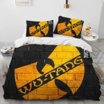 3D Wu T-TANG Klannide Seeria Silt Tekk Voodipesukomplekt, Tekikott Voodikomplekt Tekikate Padjap&uuml;&uuml;r, King Queen Suuruses Voodipesukomplekt Lastele US Full 200x230cm