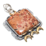 Dragon Jasper 925 Sterling Silver Jewelry Two Tone Pendant 2.40 m9z64