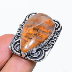 Plume Agate Handmade 925 Sterling Silver Gift Jewelry Ring Size 7 z6u67