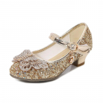 Kevad S&uuml;gis V&auml;ike T&uuml;druk Nahkkingad &Scaron;ikk Liblikas Laste Kingad Kontsadega Mood Mitmek&uuml;lgsed Laste Printsessi Pulmakingad 26 kuld