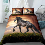 Jooksev hobune 3D voodipesukomplekt King Queen Double Full Twin Single suurus voodipesukomplekt (as the picture-10736-)-EU Single 135x200cm