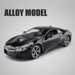 Uus 1:24 BMW I8 Super Sportauto Sulamist Automudel Valatud Metallist M&auml;nguauto Heli ja Valgusega Poiste Laste M&auml;nguasi Kollektsioneeritav Sisekaunistus Kingitus must