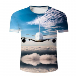 T-s&auml;rgid Naljakad Lennuki maandumisrajad 3D Prinditud Suvine T-s&auml;rk Mood Lapsed vabaaja poisid T&uuml;drukud O-kaelusega T-s&auml;rk Laste T-s&auml;rgid Topid R&otilde;ivad 140