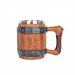 Roostevabast terasest t&uuml;nniga kohvikruus &ndash; suur veekruus suve- ja talvejookide jaoks &ndash; ideaalne koduk&ouml;&ouml;ki tarvikute ja s&uuml;nnip&auml;eva/isadep&auml;eva kingituste jaoks Cask cup with handle