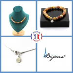 Pierres et Min&eacute;raux. Parure bijoux Bracelet Collier 15 Perles Agate crazy lace 8 mm. Chaine Taille personnalisable.