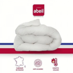 Couette anti-acariens - 220 x 240 cm - Chaude - 400 g/m&sup2; 2 personnes - Blanc - ABEIL