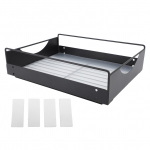 V&auml;ljat&otilde;mmatav kapi korraldaja s&uuml;sinikterasest sile libisemine vaikne v&auml;ljat&otilde;mmatav sahvri riiulid vannituppa must