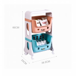 Plastikust laste m&auml;nguasjade riiul Hoiukapp m&auml;nguasjakast 4 sahtliga lastetuppa ratastel 2 layers