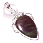 Green Jade Gemstone Pendant Handmade Ethnic Unique Design Jewelry 1.9 n8y84