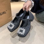 Disainer Kevad Kristall Naiste Mary Jane Kingad Mood Madal Pandlaga Kingad Vabaaja Kleit T&auml;navastiili Kingad 35 tumehall v&auml;rv