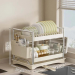 K&ouml;&ouml;k Multifunktsionaalne N&otilde;udekuivatusriiul Kahekordne Lauapealne N&otilde;ud Kausid Taldrikud S&ouml;&ouml;giriistad Pottide Kaante Kuivatusalus Kausside Riiul Korraldaja