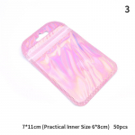 50 tk 4 stiilis laserpakendikott Lame kosmeetikakott Holograafilised minikotid 7*11cm