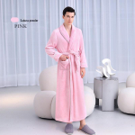 [2001 Uus] Eriti pikk paks unisex flanellist hommikumantel: S&uuml;gis/Talv, XL Korallfliisist Hommikumantel Extra Large