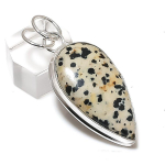 Natural Dalmation Jasper Gemstone 925 Sterling Silver Jewelry Pendant 2.05 q7i16