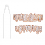 Hambakomplekt Hip Hop rekvisiit Hambatarvik Dekoratsioon Halloweeni peoks Kingitus roosa kuldne v&auml;rv