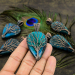 Blue Labradorite Handmade Copper Wire Wrap Jewelry Pendant 2.64 q2g08