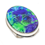 Blue Triplet Opal Handmade 925 Sterling Silver Jewelry Ring Size 8 v8e56