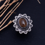 Smoky Quartz Handmade 925 Sterling Silver Jewelry Ring Size 7.25 b9d97