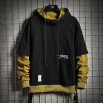Patchwork Hoodie Meeste High Street Harajuku kapuutsiga dressipluusid Meeste kirjatr&uuml;kiga kapuutsid T&auml;navar&otilde;ivad Hip Hop Pullover Hoodie M