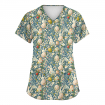 Naiste moodsad V-kaelusega l&uuml;hikeste varrukatega t&ouml;&ouml;r&otilde;ivad, taskutega, tr&uuml;kitud topid L roosa