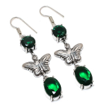 Natural Chrome Diopside Gemstone 925 Sterling Silver Jewelry Earring 2.56 c1d58