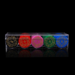 Vastupidav l&auml;bipaistev akr&uuml;&uuml;list pokkeri žetoonide kandik 100 žetoonide &uuml;mbris, karbihoidik, kogumisesemete k&auml;sit&ouml;&ouml;