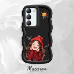 V&auml;rvitud muster Big Wave Edge pehme silikoon materjal Macaron telefoni &uuml;mbris p&otilde;rutuskindel kaitsev kummist korpus OnePlus Vivo Motorola Moto jaoks Vivo Y17 roosa