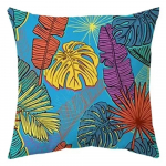 Luksuslik kodukaunistuse padjakate Kontori diivanipadja kate Troopilise vihmametsa taimemustriga dekoratiivne padjakate 30x30cm must