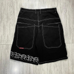 RogueWave Ameerika Retro Kaldus K&uuml;ljetaskuga Denim L&uuml;hikesed P&uuml;ksid Suvi Y2k Trendikad L&otilde;dvad T&auml;navahip-hop Korvpalli Denim L&uuml;hikesed P&uuml;ksid M