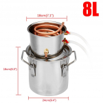 8L/2galloni destilleerija Alambic Moonshine Alcohol Still Roostevaba vaskpruulimisvesi Vein Brandy eeterliku &otilde;li pruulimiskomplekt 8L-2gGAL