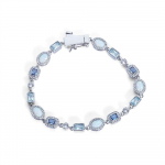 Hip-Hopi Mood 6mm V&auml;rviline Geomeetriline Kivist Kaelakee Peen Opaal Kuupmeetriline Tsirkoonium L&auml;ikiv Kaelakee Nii Meestele Kui Naistele 7in 17.78cm Bracelet