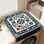 50X60cm Vintage ruuduline tr&uuml;kitud pesumasina tolmukate, kiiresti kuivav imav kaitsev pealismatt pesumasinale ja kuivatile 30*40cm