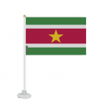 Drapeau Ventouse - Suriname - 14 x 21 cm - Pol&uuml;ester Resistant - Impression Recto/Verso - L&eacute;ger et Robuste